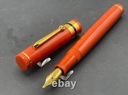 Bexley USA Prototype Deco Band XL Fountain Pen #6 1.1mm Oblique Duofold Orange