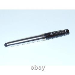 Blem Delta Vintage Stylus Fountain Pen Black/Brushed Metal Steel B Nib DV80041