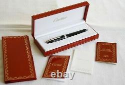 CARTIER Dandy Black Composite Stripes Platinum ST170039, Fountain Pen N. MINT