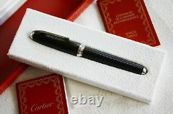 CARTIER Dandy Black Composite Stripes Platinum ST170039, Fountain Pen N. MINT