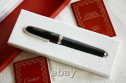 CARTIER Dandy Black Composite Stripes Platinum ST170039, Fountain Pen N. MINT