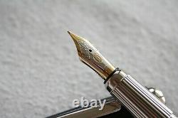 CARTIER Dandy Black Composite Stripes Platinum ST170039, Fountain Pen N. MINT