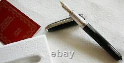 CARTIER Dandy Black Composite Stripes Platinum ST170039, Fountain Pen N. MINT