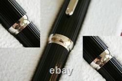 CARTIER Dandy Black Composite Stripes Platinum ST170039, Fountain Pen N. MINT