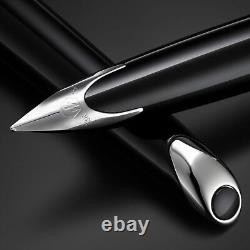 Carene Black Sea Fountain Pen High-Gloss Black with Palladium Plated Trim F