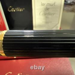 Cartier Black Composite Fountain Pen Nib 18K Gold New Old Stock With Original Box