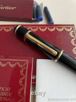 Cartier Diabolo Black Composite Gold Trims Fountain Pen