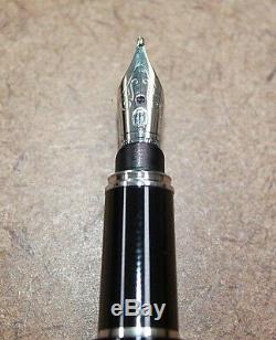 Cartier Diabolo Mini Black Composite Platinum Plated Fountain Pen 18k Nib07WEI
