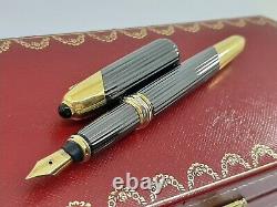 Cartier Fountain Pen Cougar Edition 1992 Nib Gold 18k 750 & Carbon