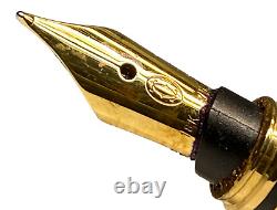 Cartier Fountain Pen Panthere 1990 In Yellow Goldplated Steel And Black Enamel