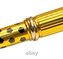 Cartier Fountain Pen Panthere 1990 In Yellow Goldplated Steel And Black Enamel