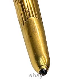 Cartier Fountain Pen Panthere 1990 In Yellow Goldplated Steel And Black Enamel