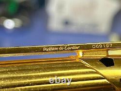 Cartier Fountain Pen Panthere 1990 In Yellow Goldplated Steel And Black Enamel