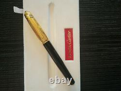 Cartier Fountain Pen Pasha de Cartier Black Lacquer 18K Nib M with Box