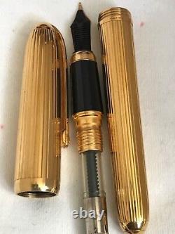 Cartier Gordon Gold Plated FP + BP Set, 18K M Nib-Mint