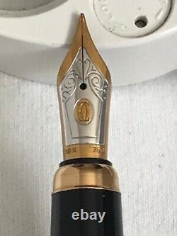 Cartier Gordon Gold Plated FP + BP Set, 18K M Nib-Mint