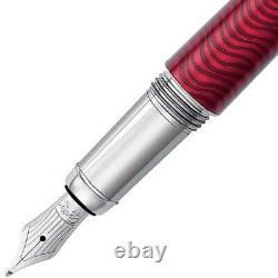 Cartier Limited Edition Art Deco Red Lacquer 18kt Gold Medium Fountain Pen