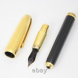 Cartier Louis Cartier Fountain Pen 18K Nib Gold x Black Lacquer Ioki Quality