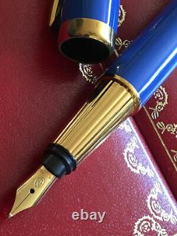 Cartier Pasha European Blue Lacquer Fountain Pen