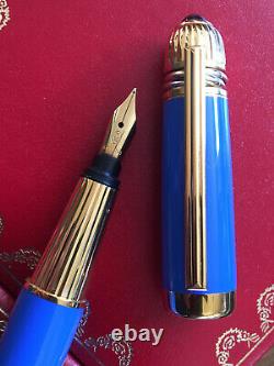 Cartier Pasha European Blue Lacquer Fountain Pen