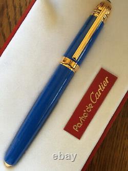 Cartier Pasha European Blue Lacquer Fountain Pen