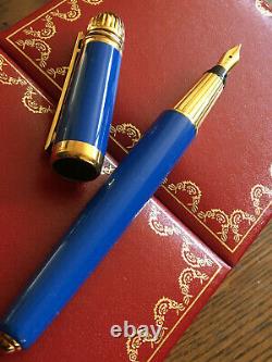 Cartier Pasha European Blue Lacquer Fountain Pen