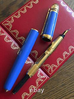 Cartier Pasha European Blue Lacquer Fountain Pen