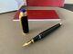 Cartier Roadster Fountain Pen 18k Gold Nib Black Resin With Gold Plated Trim