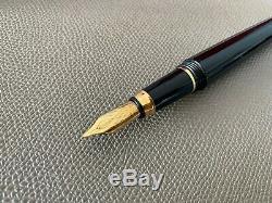Cartier Roadster Fountain Pen 18k Gold Nib Black Resin With Gold Plated Trim