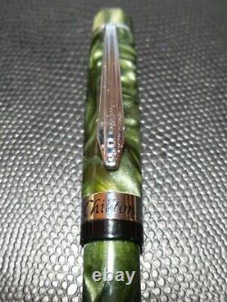 Chilton Vintage Fountain Pen In Irridescent Jasper Green And Black With M Nib