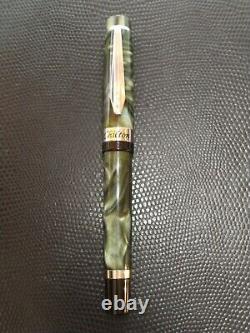 Chilton Vintage Fountain Pen In Irridescent Jasper Green And Black With M Nib