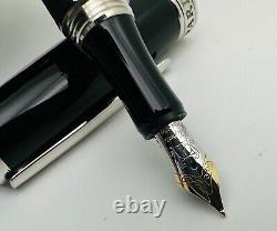 Chopard Racing Black Rubber Fountain Pen 18K Gold Nib Swiss Made