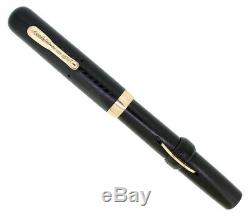 Circa 1920 Conklin 75 Black Chased Hr Crescent Filler Fountain Pen Restored