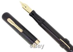 Circa 1920 Conklin 75 Black Chased Hr Crescent Filler Fountain Pen Restored