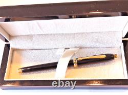 Cross Fountain Pen Townsend Black Brass lacquer 14kt Gold M NIB USA