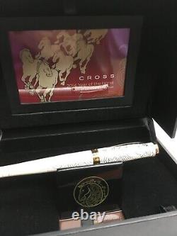 Cross Sauvage 2014 Year Of The Horse Imperial White Lacquer Fountain Pen M Nib