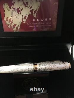 Cross Sauvage 2014 Year Of The Horse Imperial White Lacquer Fountain Pen M Nib