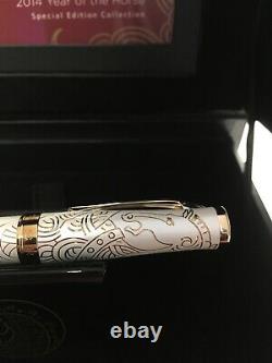 Cross Sauvage 2014 Year Of The Horse Imperial White Lacquer Fountain Pen M Nib