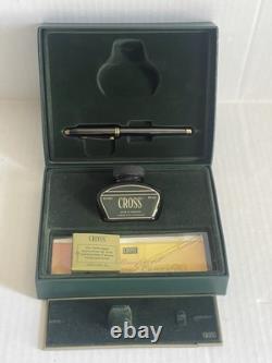 Cross Townsend Fountain Pen Black Gloss & 14k Gold Orig Case Ink