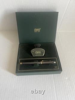Cross Townsend Fountain Pen Black Gloss & 14k Gold Orig Case Ink