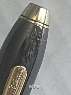 Cross Townsend Fountain Pen Black Gloss & 14k Gold Orig Case Ink