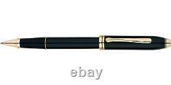 Cross Townsend Refillable Rollerball Pen Black Lacquer 23 Carat Deluxe Gift Box