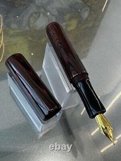 Custom Black & Orange Hard Rubber Pocket Pen With JOWO Fine Nib