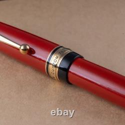 Customized Pilot Custom 743 Black Red Lacquer 14K Broad Fine Fountain Pen