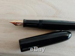 Danitrio Hanryo Black Ebonite Fountain Pen. M. STUB 18k nib