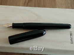 Danitrio Hanryo Black Ebonite Fountain Pen. M. STUB 18k nib