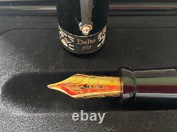 Delta 365 Fountain Pen, Black, with 18kt Gold Nib MINT And In Original Boxes
