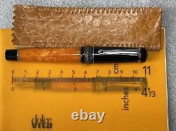 Delta Dolcevita Mini Orange Black Silver Fountain Pen 18K Med Ships Free to USA