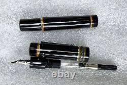 Delta Dolcevita Soiree Medium Black Orange Silver Fountain Pen 18K M Nib Italy