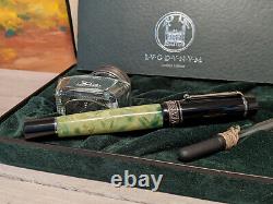 Delta Lugdunum Black/Green Sterling Silver 925 Trim Limited Edition Fountain Pen